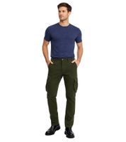 klassische FQ1924 FQHarris Herren Cargohose mit Knopf und Reißverschluss Freizeithose 21900476-ME-190413 Grün