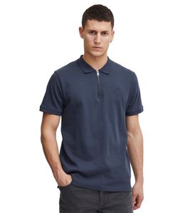 classic SOLID SDZakir men's polo shirt with zipper shirt 21301022-ME-194010 Blue