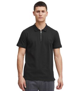 classic SOLID SDZakir men's polo shirt with zipper shirt 21301022-ME-194008 Black