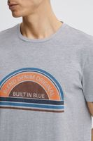 klassisches BLEND Herren T-Shirt mit Rundhals Shirt 20715022-200274 Grau