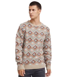 classique BLEND homme pull maille fine avec col rond pull en maille 20715873-161104 Beige
