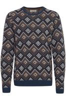 classic BLEND men's fine knit sweater with crew neck knit sweater 20715873-194024 Blue