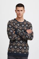 classic BLEND men's fine knit sweater with crew neck knit sweater 20715873-194024 Blue