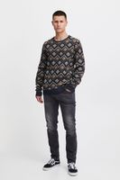 classic BLEND men's fine knit sweater with crew neck knit sweater 20715873-194024 Blue