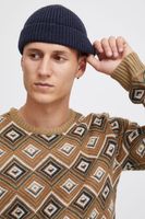 classic BLEND men's fine knit sweater with crew neck knit sweater 20715873-181022 Beige