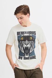 classique BLEND homme T-shirt avec col rond T-shirt homme 20717344-203635 Blanc