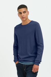 classico BLEND uomo maglione in maglia fine con girocollo maglione in maglia 20717260-194024 Blu