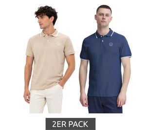 2-Pack Classic BLEND Men's Cotton Polo Shirt 20718756-204976 Beige/Blue