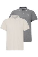 Lot de 2 polos classiques BLEND pour homme en coton gris/beige