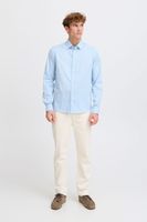 classic CASUAL FRIDAY CFGriffin men's business shirt with label detail long-sleeve shirt 20505437-144121 Blue