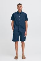 klassische SOLID SDLiam Seersucker Herren Shorts mit Label-Detail Freizeitshorts 21108637-194010 Blau