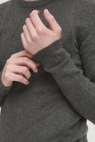 klassischer CASUAL FRIDAY CFHeine Herren Grobstrickpullover mit Label-Detail Strickpullover 20505605-50818 Grau