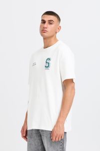 klassisches SOLID SDRowdy Herren T-Shirt mit Rundhals Shirt 21108686-114201 Weiß