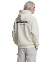 Prohibited Men's Hoodie with Logo, Cotton Hoodie PB0704 Cream-White