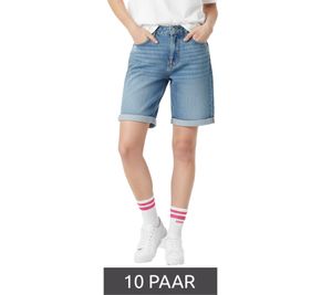 Lot de 10 paires de chaussettes de tennis confortables ZWILLINGSHERZ pour femme, avec broderie MOIN, chaussettes de tous les jours, en coton, référence 4603S K248142, blanc/rose