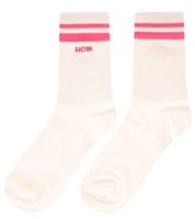 Lot de 10 paires de chaussettes de tennis confortables ZWILLINGSHERZ pour femme, avec broderie MOIN, chaussettes de tous les jours, en coton, référence 4603S K248142, blanc/rose