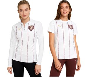 offizielles PUMA Manchester City Damen Pre-Match Trikot nachhaltiges Premier League Fußball-Shirt 70123504 Weiß