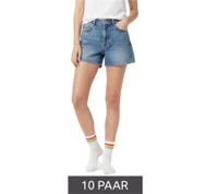 Lot de 10 paires de chaussettes de tennis confortables ZWILLINGSHERZ pour femme, motif arc-en-ciel, chaussettes de tous les jours, en coton 4603S K248143 Blanc/Rose/Bleu/Vert/Orange/Jaune