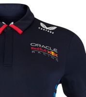Oracle Red Bull Max Verstappen Racing 2024 Formula 1 F1 Team Women's Polo Shirt with Sponsor Logos Sports Shirt 701231017 001 Navy