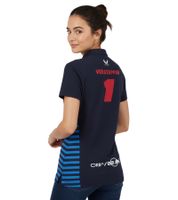 Oracle Red Bull Max Verstappen Racing 2024 Formula 1 F1 Team Women's Polo Shirt with Sponsor Logos Sports Shirt 701231017 001 Navy