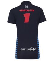 Oracle Red Bull Max Verstappen Racing 2024 Formula 1 F1 Team Women's Polo Shirt with Sponsor Logos Sports Shirt 701231017 001 Navy