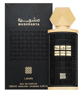 Lattafa Mashrabya Unisex Eau de Parfum Oriental Vanilla Body Fragrance Perfume 100ml Black/Gold