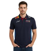 Oracle Red Bull Max Verstappen Racing 2024 Formula 1 F1 Team Men's Polo Shirt with Sponsor Logos Sports Shirt 701231016 001 Navy