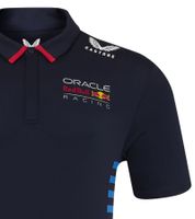 Oracle Red Bull Max Verstappen Racing 2024 Formula 1 F1 Team Men's Polo Shirt with Sponsor Logos Sports Shirt 701231016 001 Navy