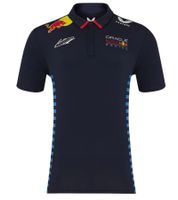 Oracle Red Bull Max Verstappen Racing 2024 Formula 1 F1 Team Men's Polo Shirt with Sponsor Logos Sports Shirt 701231016 001 Navy