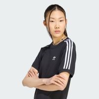 Sportliches adidas 3 Stripe Damen T-Shirt mit ikonischem Logo Baumwollshirt IU2420-00007 Schwarz
