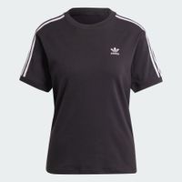 Sportliches adidas 3 Stripe Damen T-Shirt mit ikonischem Logo Baumwollshirt IU2420-00007 Schwarz