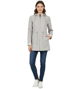 Timeless Wedolina Linda Women's Transitional Jacket, Short Coat with Detachable Hood, Sporty Spring Jacket 6556620 Gray