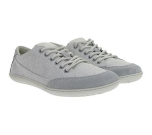 Lightweight GROUNDIES Barefoot Shoes Amsterdam Women's Low-Top Canvas Sneakers with TrueSense Sole Lace-Up Shoes GND-110030-16 Grey
