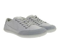 Lightweight GROUNDIES Barefoot Shoes Amsterdam Women's Low-Top Canvas Sneakers with TrueSense Sole Lace-Up Shoes GND-110030-16 Grey