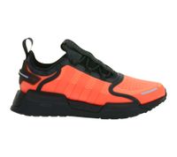 Sporty adidas NMD_V3 sneakers: sustainable running shoes for men and women with BOOST cushioning in orange/black, purple/black/green, or yellow/black