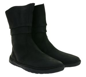 charaktervolle GROUNDIES Barfußschuhe Odessa Gx2 Damen Echtleder Stiefelette mit TrueSense Sohle GND-110301-01 Schwarz
