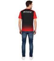 Camiseta deportiva de cuello redondo para hombre Mahindra Racing de Fórmula E, color negro/rojo (701229002 001)