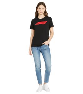 Sporty PUMA x F1 Formula 1 Motorsport Women's T-Shirt, Cotton Shirt, F1 Classic 701229125 001 Black