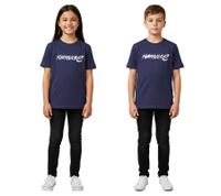 Sporty Formula E Kids' Short-Sleeve T-Shirt, Sustainable Cotton Shirt with Formula E Logo 701223582 001 Navy Blue