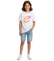 farbenfrohes Formula E Kinder T-Shirt Kurzarm-Shirt nachhaltiges Baumwoll-Shirt mit Formula E Logo 701223593 001 Weiß/Pink/Gelb
