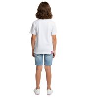 farbenfrohes Formula E Kinder T-Shirt Kurzarm-Shirt nachhaltiges Baumwoll-Shirt mit Formula E Logo 701223593 001 Weiß/Pink/Gelb