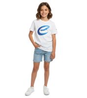 Colorful Formula E Kids' Short-Sleeve T-Shirt, Sustainable Cotton Shirt with Formula E Logo, 701223593 002, White/Blue