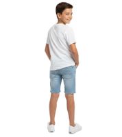 Colorful Formula E Kids' Short-Sleeve T-Shirt, Sustainable Cotton Shirt with Formula E Logo, 701223593 002, White/Blue