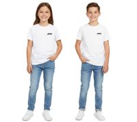 T-shirt enfant à manches courtes en coton, imprimé dessin animé, 160 g/m², blanc, de la gamme Formula E Racing Division