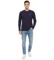 Sporty Formula E Men's Long-Sleeve Cotton Shirt with Formula E Logo and Lettering, Longsleeve 701223396 001 Navy Blue