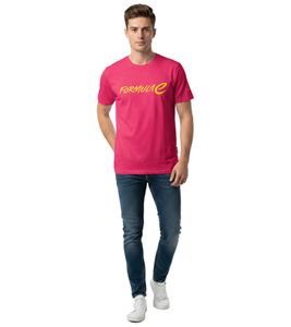 T-shirt homme Formula E coloré, en coton, avec logo Formula E coloré, coloris rose et jaune (réf. 701223583 001)