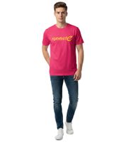 Camiseta de hombre Fórmula E a todo color, de algodón con el logo de Fórmula E, ideal para el verano (701223583 001, rosa/amarillo)