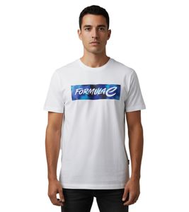 Extravagant Formula E Men's T-Shirt, Cotton Shirt with Camouflage, Formula E Logo, Summer Shirt 701223604 001 White
