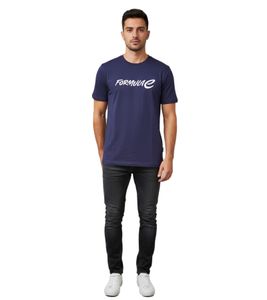 Classic Formula E Men's T-Shirt, Sustainable Cotton Shirt with Formula E Logo, Summer Shirt, Motorsport, 701224451 001 Blue