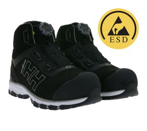 wasserdichte Helly Hansen Chelsea Evolution Mid Boa S3 Damen Sicherheits-Schuhe mit Ortholite und Helly Tech® Membran weite Passform Schutzklasse S3 78269_930 Schwarz/Grau